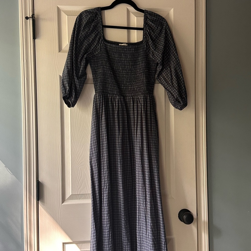 Neuflora Plaid Elegant Blue Checkered Dress